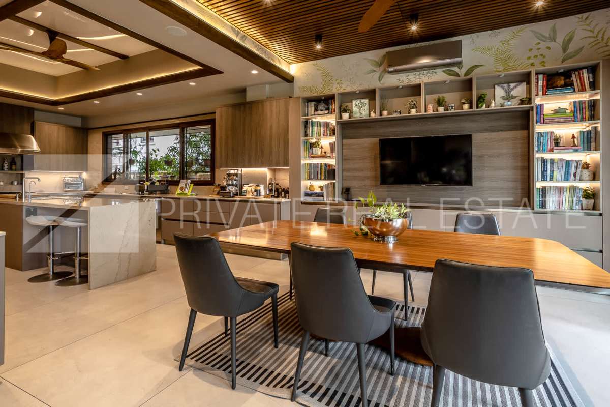 Large backyard private swimming pool with lush tropical garden luxury house Costa del Este Panama