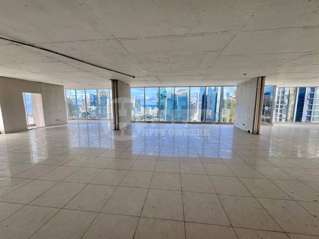 Utility or storage space inside high-rise office with exposed finish