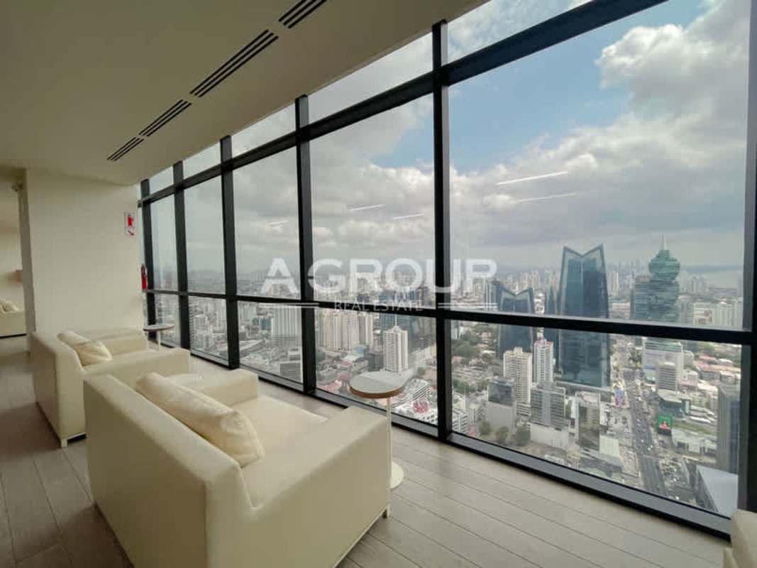 Glass partitioned conference room in PH Tower Financial Center office skyscraper