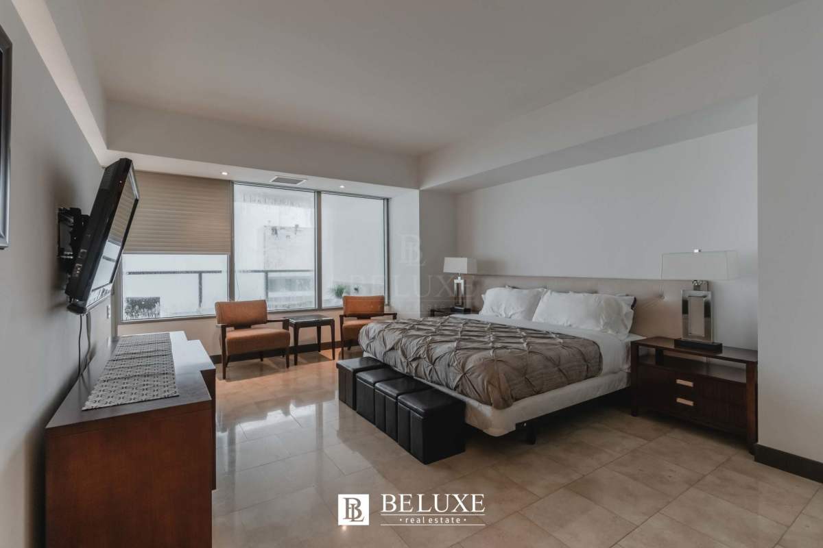 Spacious luxury bathroom double vanity tub glass shower JW Marriott Punta Pacífica Panama