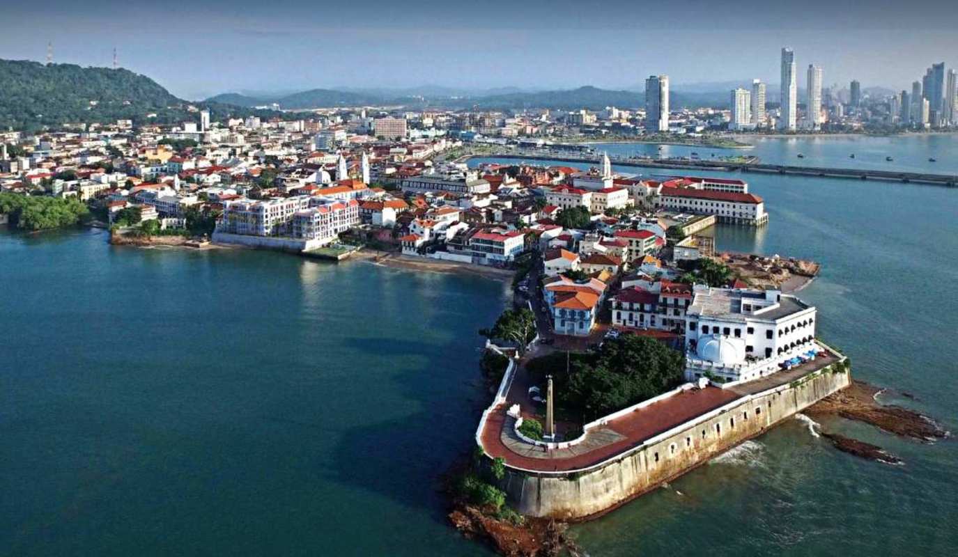 Spacious open living dining with stone walls double height ceilings Santa Familia Casco Viejo