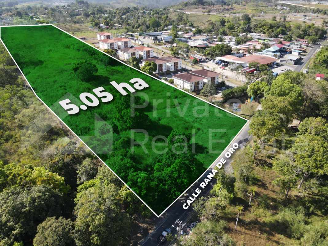 Bordered aerial view of Pedregal commercial land parcel near metro and airport Panama City