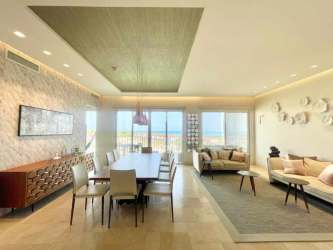 Spacious balcony terrace overlooking Pacific Ocean and Buenaventura Marina from luxury condo