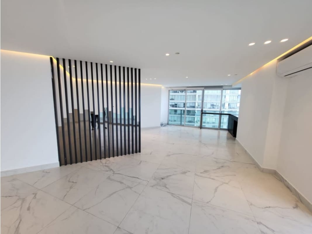 Minimalist modern interior design open living space condo Oasis on the Bay Punta Pacifica