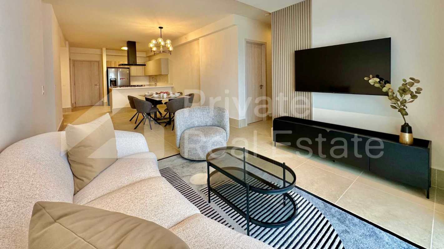 Modern bathroom with glass-enclosed shower and designer vanity PH Ocean House Santa Maria Panama