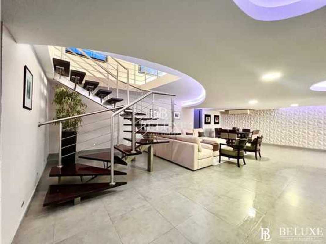 Large wraparound terrace with ocean and Panama Viejo ruins views in PH Bahia del Golf Coco del Mar