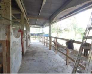 Gated entry with concrete posts leading to farm at Pajonal Penonomé Coclé Panama