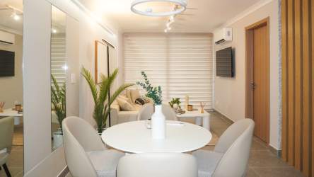 Bedroom interior of beachfront condo at The Palms El Palmar