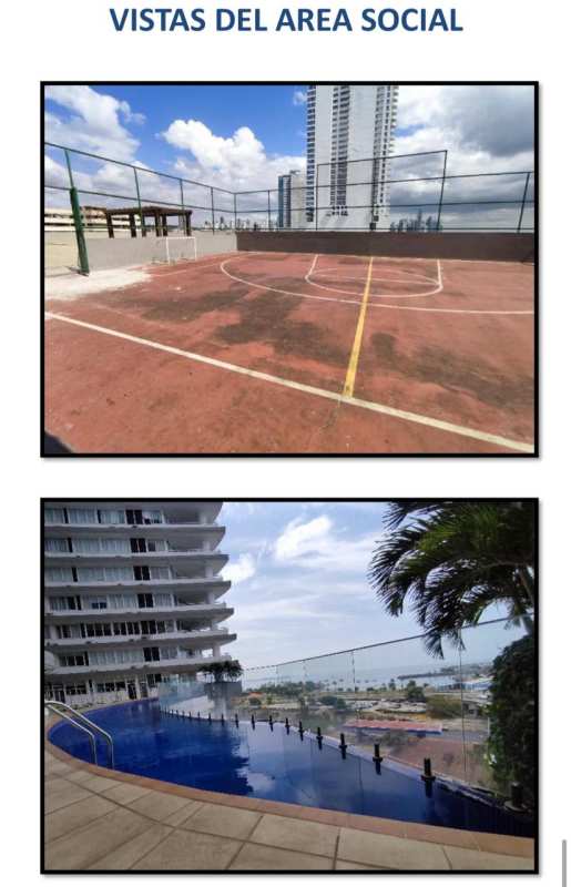 Modern infinity swimming pool with ocean views atop PH Bay View Tower in Panama City