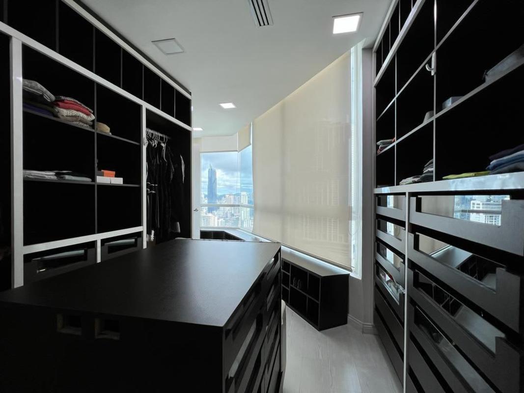 Elegant bathroom with glass shower and tile PH Punta Paitilla Panama