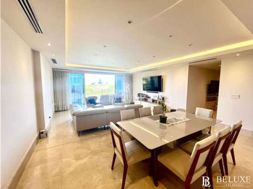 Luxurious bathroom with modern vanity and glass shower in Santa Maria Panama