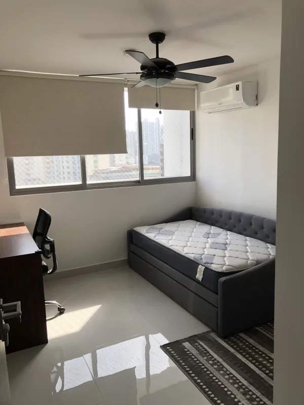 Second bedroom with large closet, blackout blinds and AC in PH Argentina Panama City
