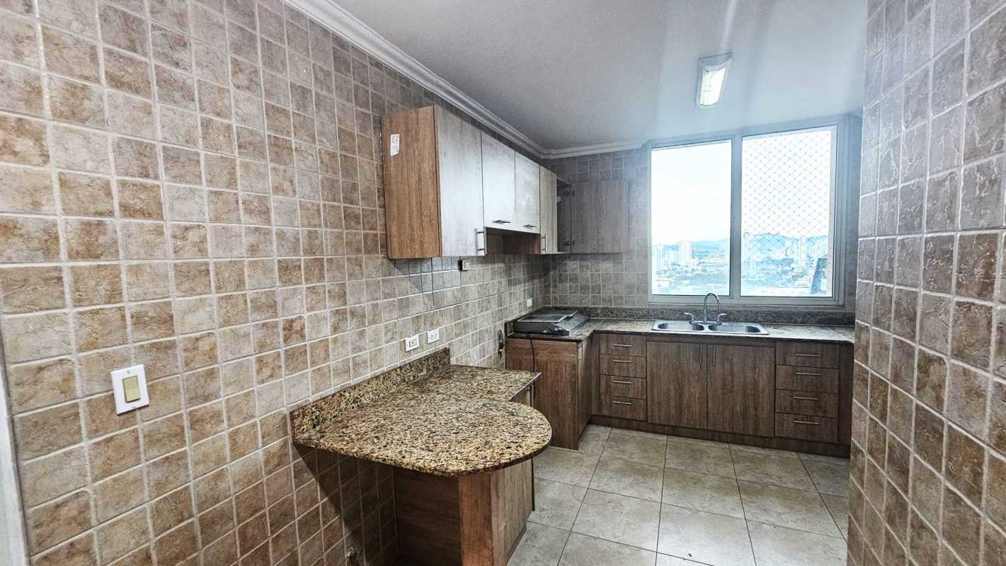 Aerial skyline view of luxury condo towers and downtown in Punta Pacífica Panama City