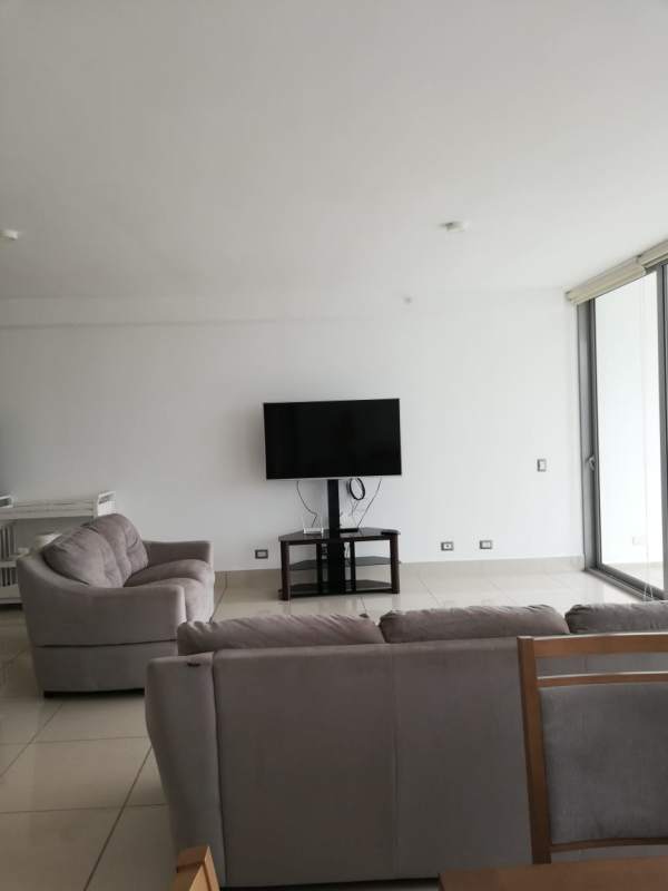 Kitchen with granite countertop, stainless fridge stove microwave oven PH Mirador Costa del Este Panama