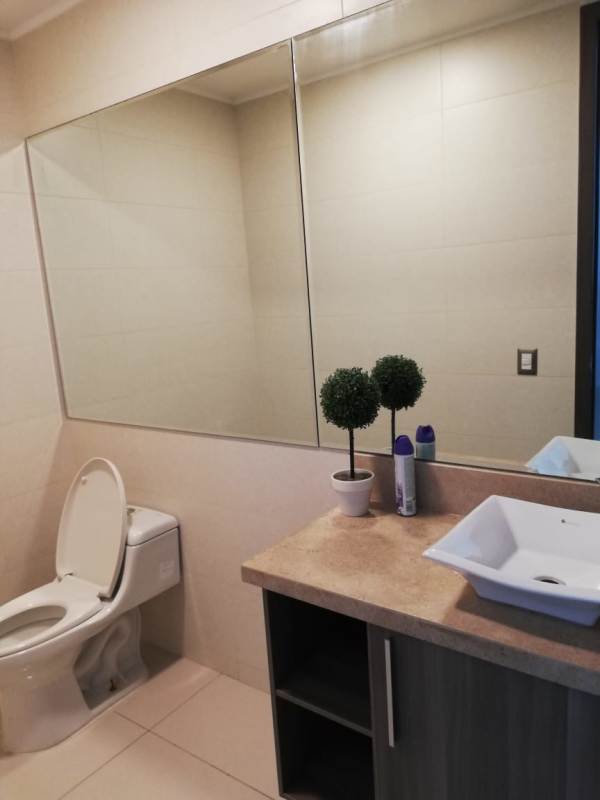 Modern large mirror bathroom vanity sink PH Mirador Costa del Este Panama City