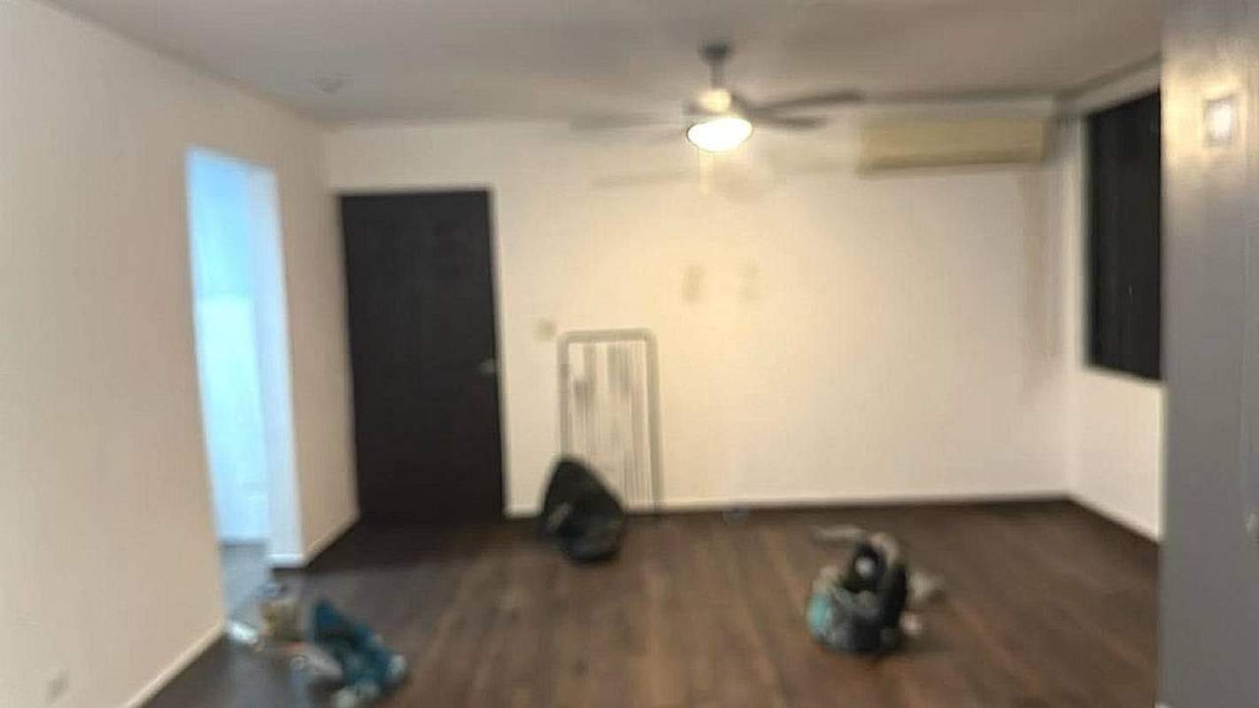 Bright master bedroom with ceramic floor and window city view in Hato Pintado Panama