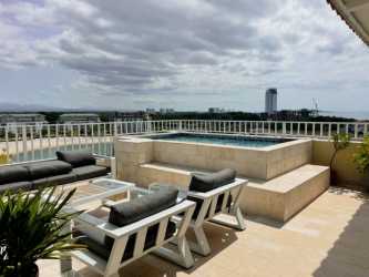 Elegant rooftop terrace featuring plunge pool and seating at Puntarena Buenaventura Panama