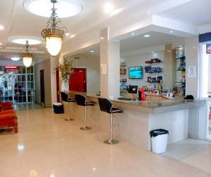 Reception and cafe area modern interiors hotel for sale Colon Free Trade Zone Panama