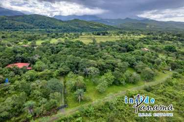 Open lot with mountain backdrop lush vegetation Caldera Boquete Panama