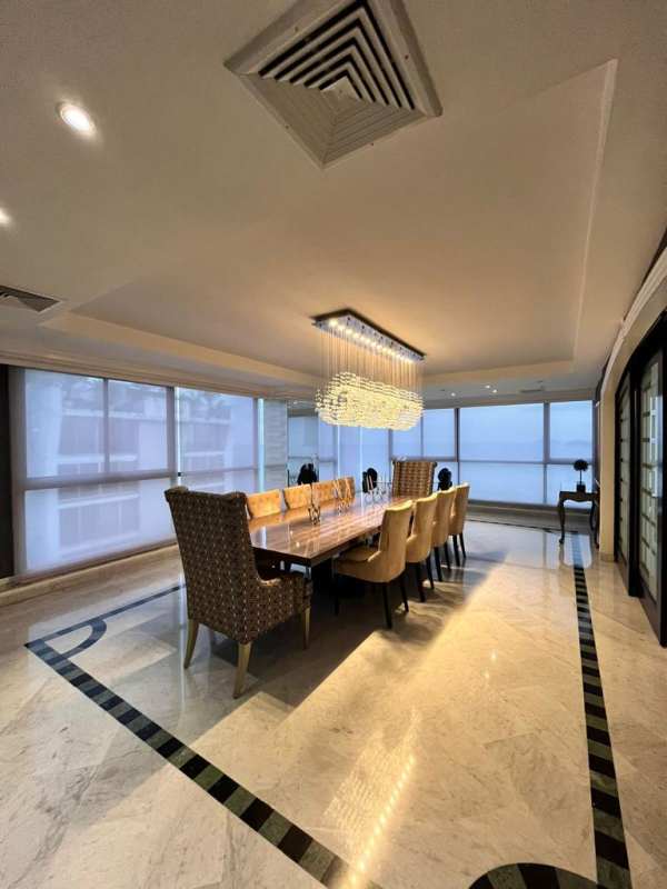 Enclosed balcony with panoramic ocean views in PH Punta del Sol luxury apartment Punta Paitilla Panama