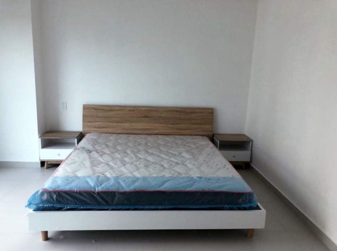 Bedroom with twin beds neutral decor apartment for rent Costa del Este Panama