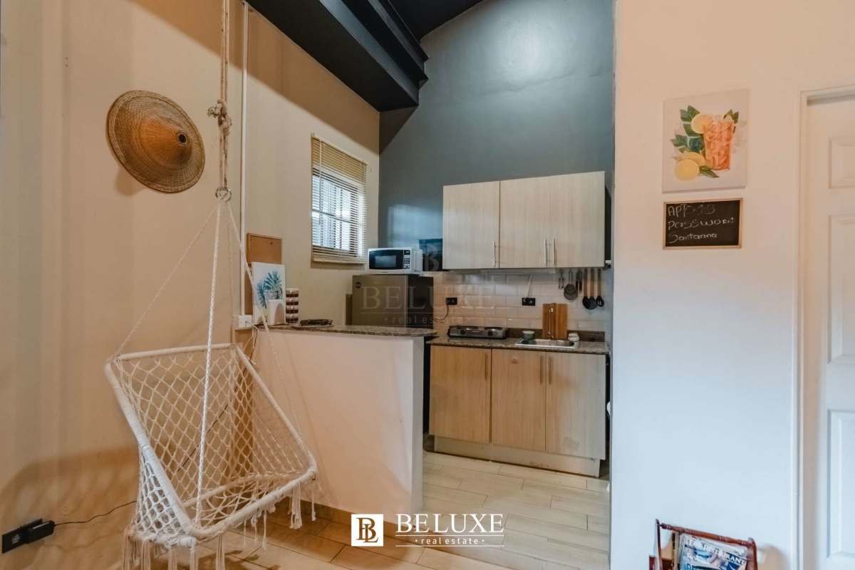 Industrial kitchen open concept hammock chair PH Casa Santana Santa Ana Panama City