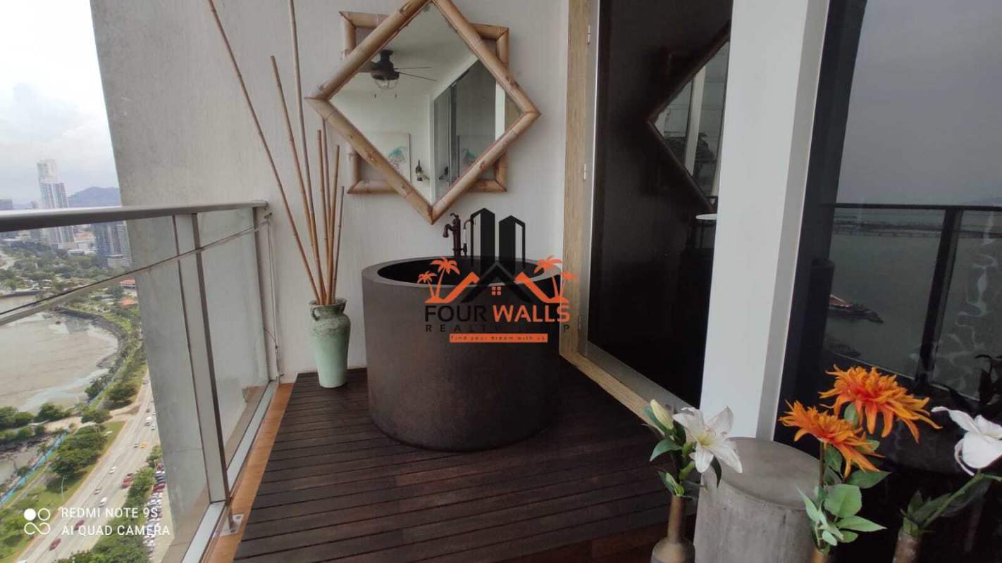 Open kitchen with granite countertops and ocean view PH Waters on the Bay Panama