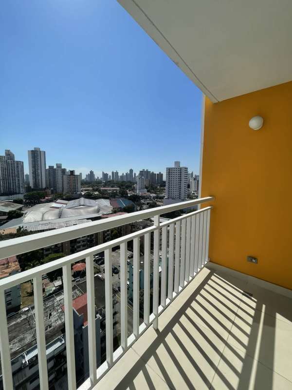 Private balcony overlooking city skyline at PH Sole Tower Hato Pintado Panama City