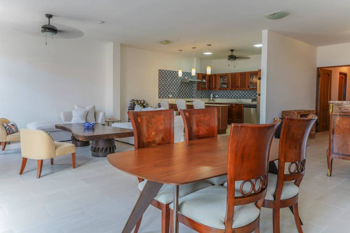 Bright open living room, french doors to balcony, colonial style in Casco Viejo Panama