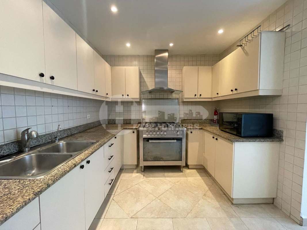 Large terrace with panoramic view of Panama City skyline at penthouse PH Aurora Tower El Cangrejo