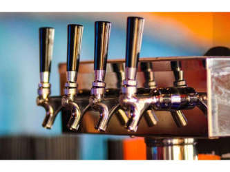 Artistic mural dining tables Sandbar Gastropub Coronado Panama