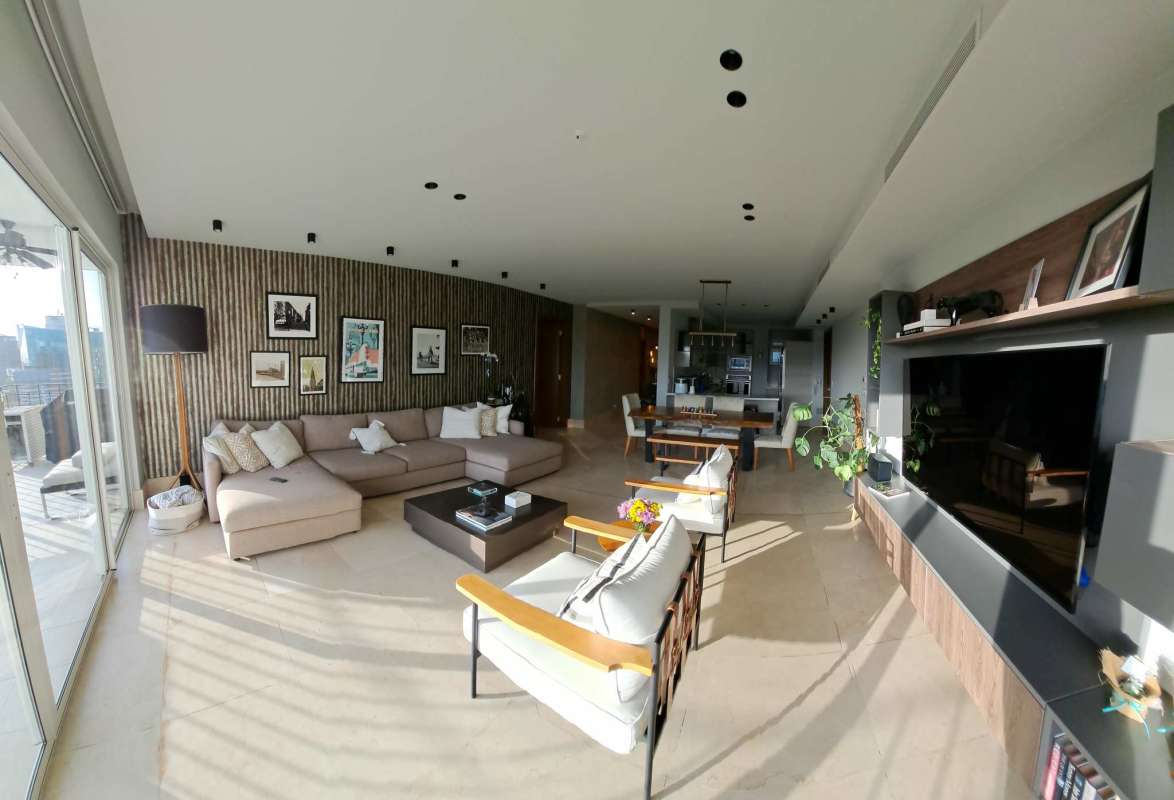 Elegant bathroom double sinks marble finish PH The Privilege Santa Maria Panama