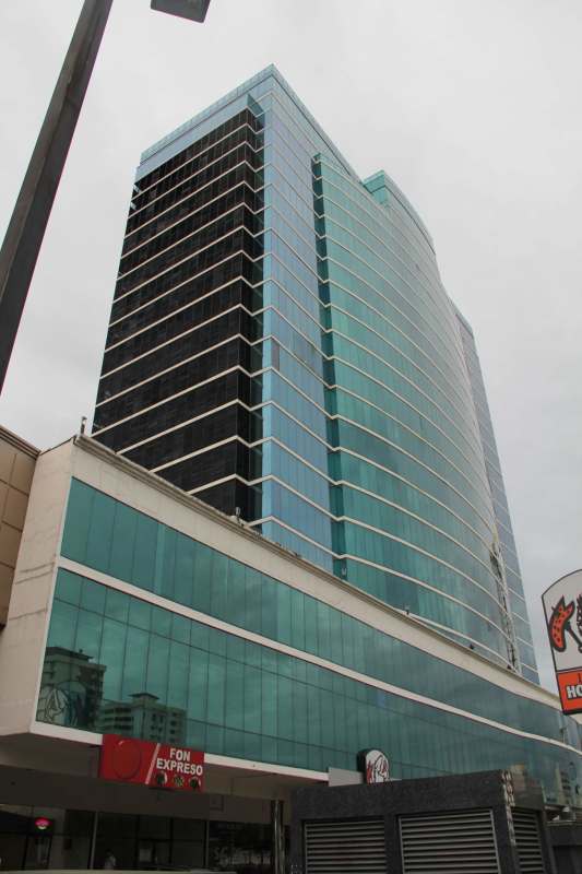 Modern glass commercial high-rise tower on Ave. Ricardo J. Alfaro Panama City