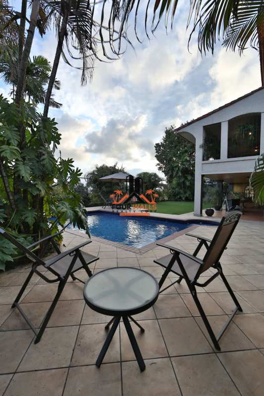 Two-story Mediterranean villa with fence gate luxury house Panama City