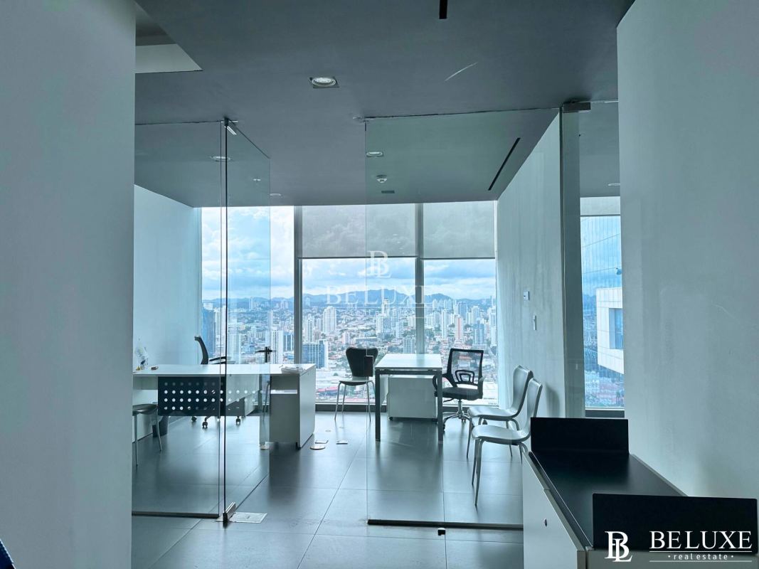Executive corner workspace with panoramic views in Oceania Business Plaza Punta Pacifica Panama City
