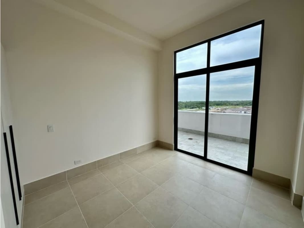 Spacious bathroom with glass shower and high-end finishes in Ocean House Santa Maria Panama