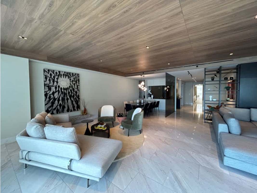 Luxury master bedroom with panoramic ocean views in The Towers Punta Paitilla Panama