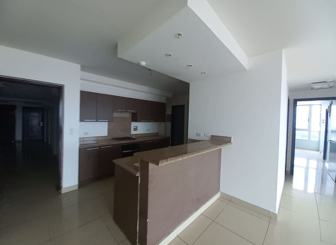 Private apartment balcony with panoramic views of Panama City skyline and ocean PH Top Tower Costa del Este