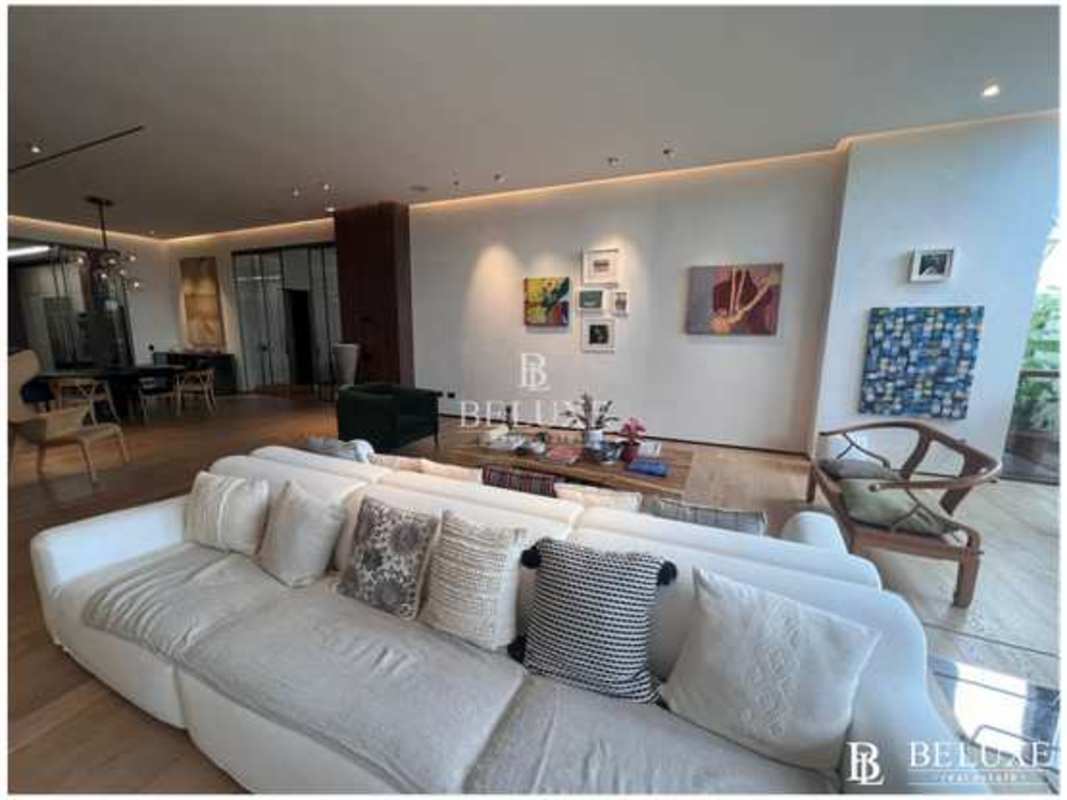 Family room with luxury finishes and terrace facing marina Ocean Reef Islands Panama City