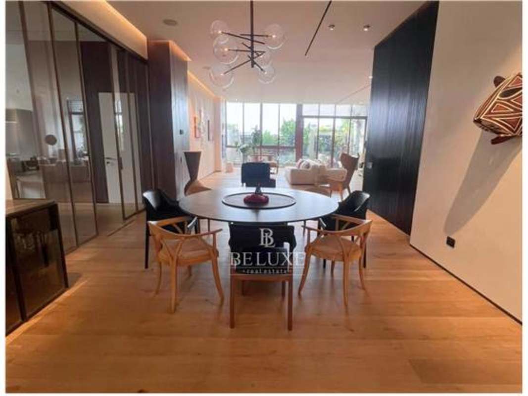 Modern bathroom with marble vanity and glass shower ocean view condo Panama