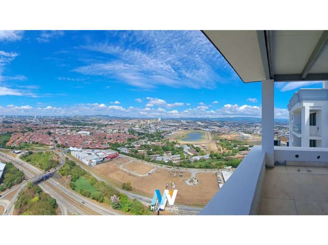 Skyline and ocean panorama from high floor at PH The Colonial, Santa María, Panama real estate