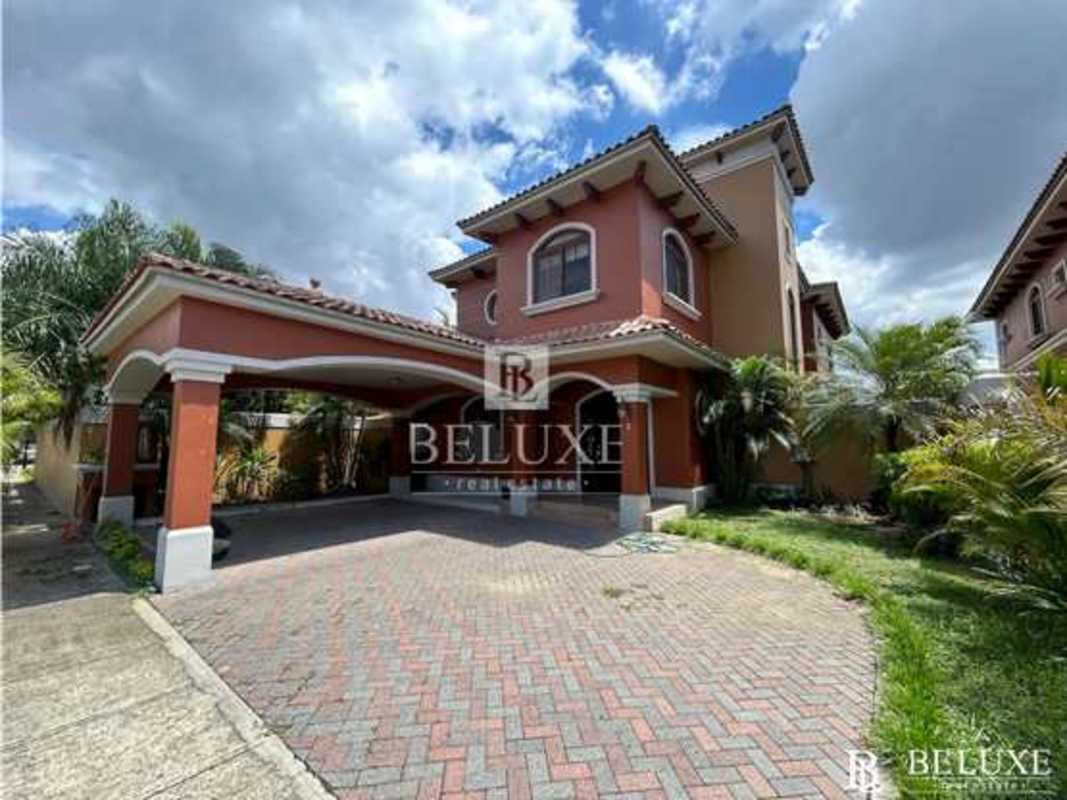 Contemporary kitchen with granite countertops and breakfast area in PH El Doral Costa Sur Panama