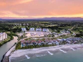 Waterfront marina luxury villas Buenaventura resort Panama coast