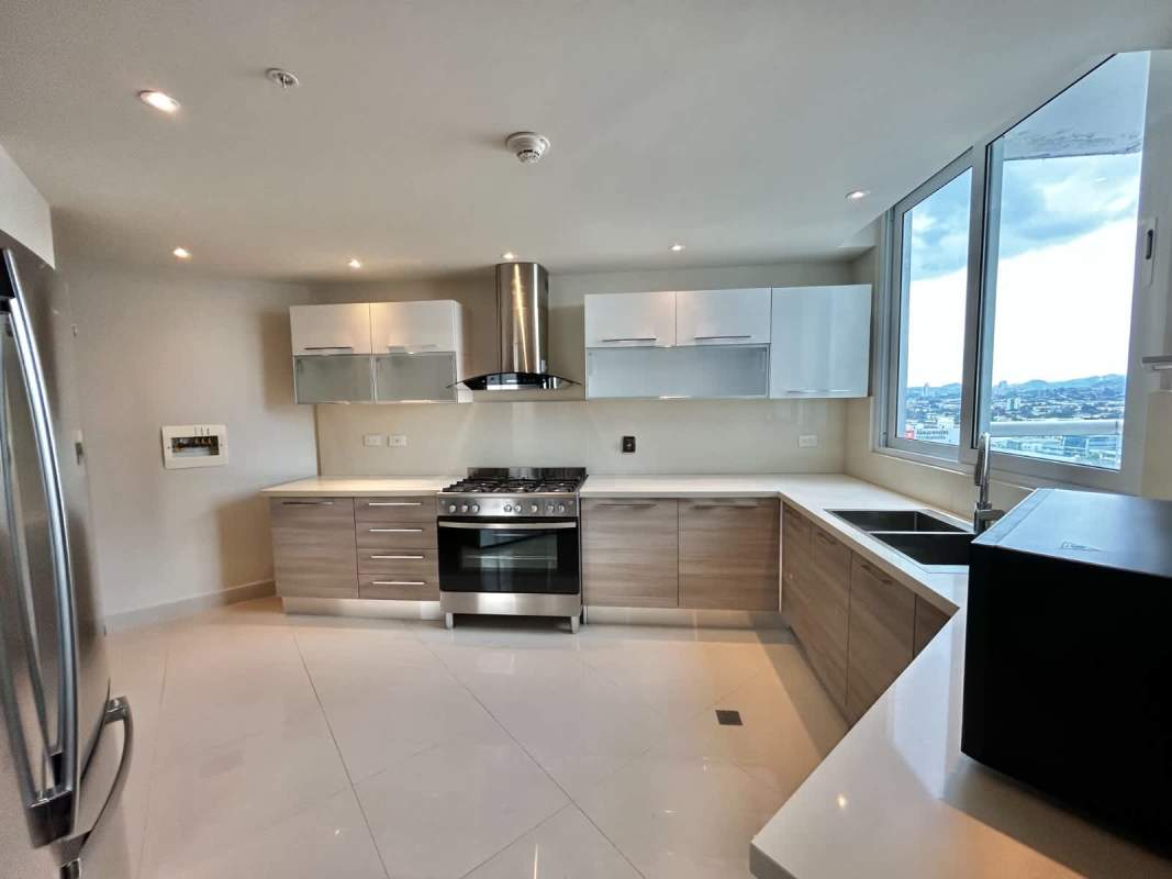 Secondary bedroom large window city skyline view The Regent Costa del Este Panama