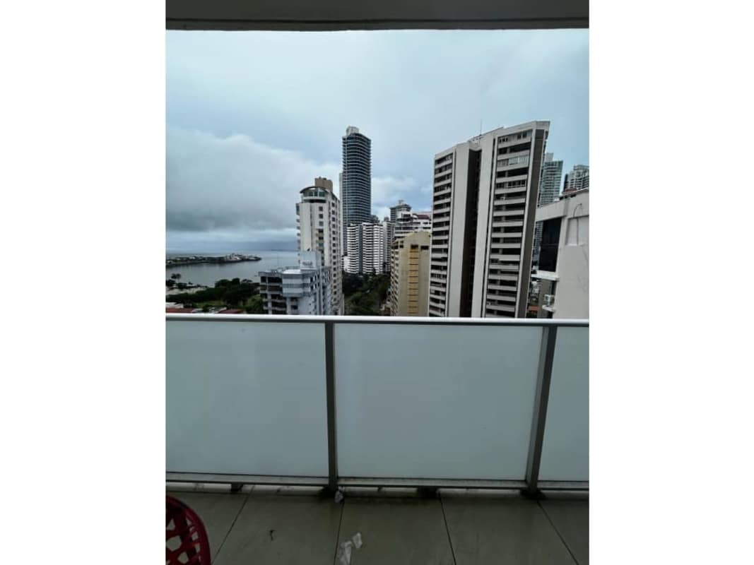 Master bedroom featuring panoramic ocean views, built-in closet in PH Oceanaire Punta Pacífica Panama City