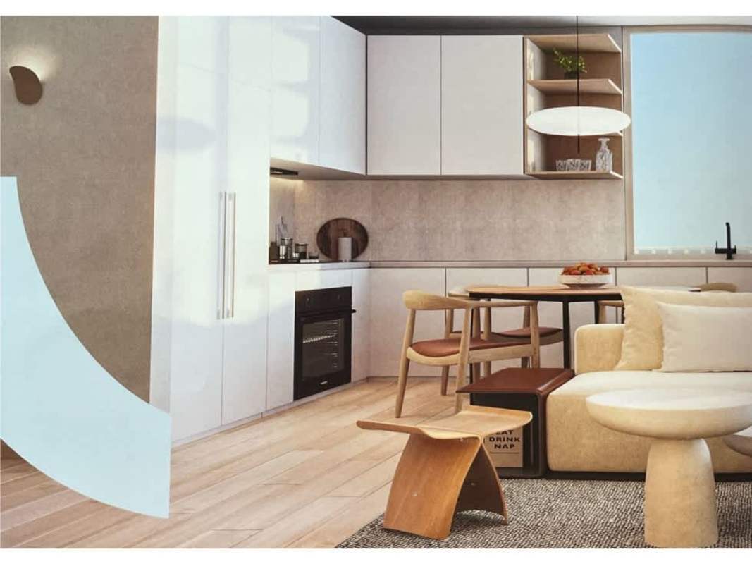 Woman practicing yoga on floating deck in infinity pool with waterfront backdrop at Ipanema Costa del Este