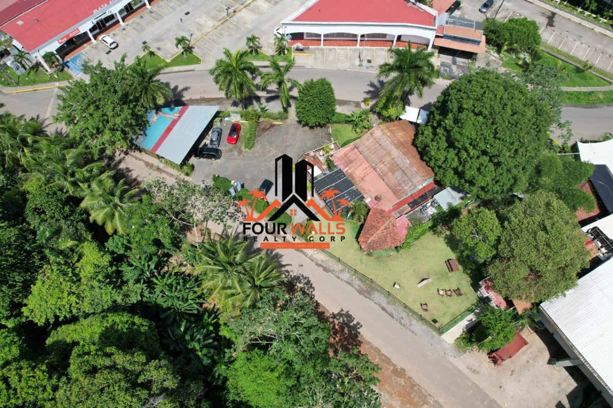 Mixed-use retail commercial complex with parking and greenery in Albrook area