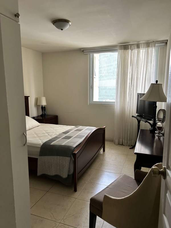 Master bedroom with ocean views in apartment at PH Pacific Star Punta Pacifica Panama