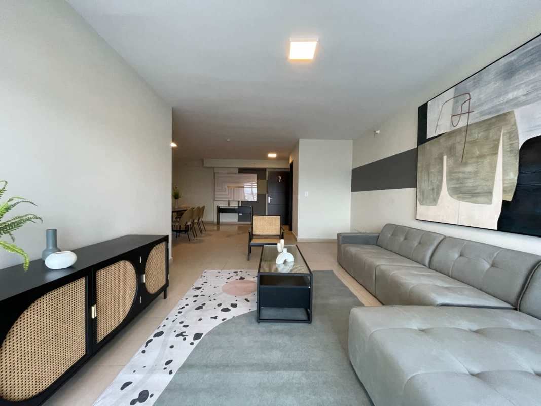 Spacious dining area with modern decor inside The Regent Costa del Este luxury apartment