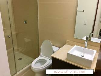 Modern guest bathroom with shower in PH River Valley Panama